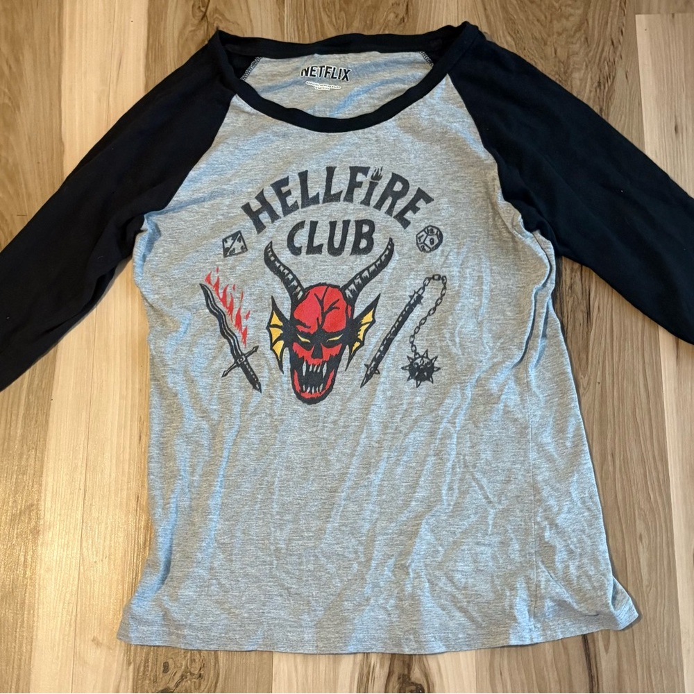 Netflix Gray and Black Long Sleeve Tees